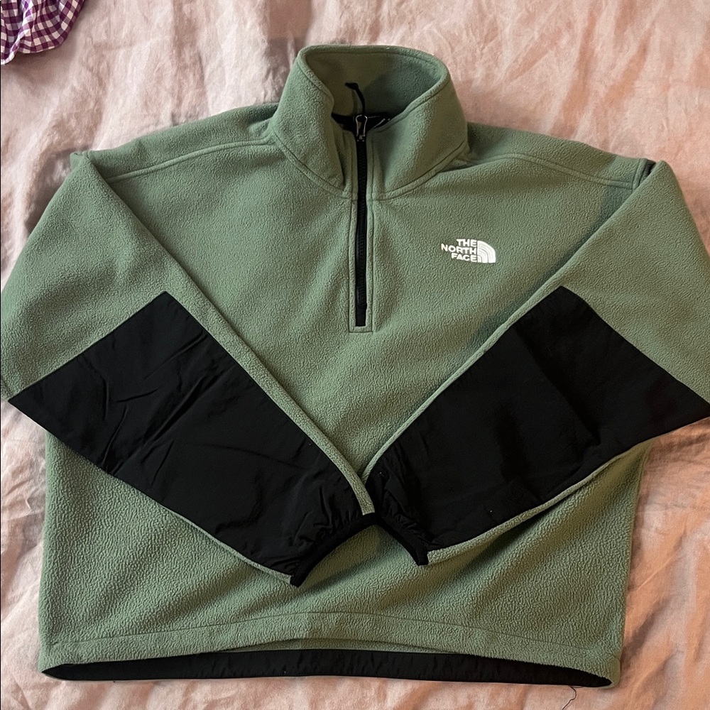 The North Face Teal and Black Zip-Up Sweater